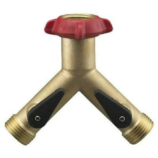 Nelson 8554541001 Brass Long Neck Faucet Mount Garden Hose Y Connector
