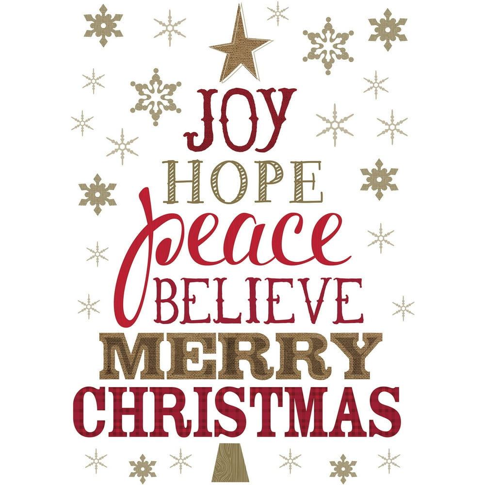 Holiday Time Christmas Decor Word Tree Wall Art