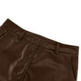 thumbnail image 7 of Tqyyweavej Women's Faux Leather Pants High Rise Vintage Straight Leg PU Trousers Solid Color Wide Leg Pants with Pockets Size XS to L, 7 of 7