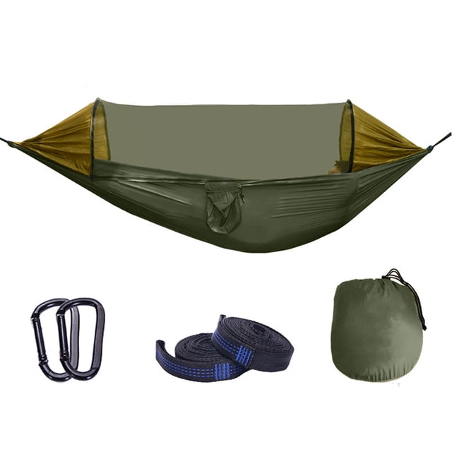 Hamacas 280 Hamaca de camping Hamaca con mosquitera Sombrilla de mosquitos de mosquitos Prueba rápida Silla colgante para campistas al aire libre seitruly OD003590-00B