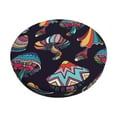 thumbnail image 2 of Lsque Mushroom Doodle Round Bar chair cushion covers Velvet Fabric Premium Comfort Protects from Scratches and Stains for 14-17 Inch Chair- 12 inch, 2 of 7