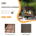 thumbnail image 5 of Vineego 4 Pieces Outdoor Patio Furniture Sets Conversation Sets Rattan Chair Wicker Sets with Cushioned Tempered Glass, Blue, 5 of 7