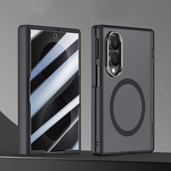 For Samsung Galaxy Z Fold8 Phone Case,Built-in Front Privacy Screen Protector,Compatible with Wireless Charging,With Hinge Protector,Shockproof Non-Slim Rugged Phone Case,Black
