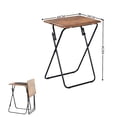 thumbnail image 4 of FurnitureR Industrial Folding TV Tray Tables Set of 2, Rustic Brown Wood Grain Snack Tables for Sofa Couch, Space Saving Small Side Table for Living Room, Fully Assembled, 4 of 19