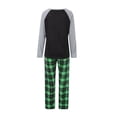 thumbnail image 4 of Mialoley Ensemble de Pyjamas Parent-Enfant, Hauts à Manches Longues Col Rond Pantalons à Carreaux, 4 of 9