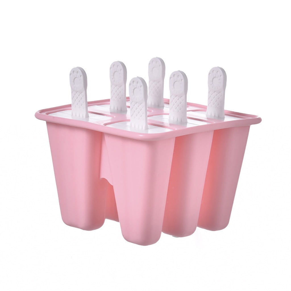 Silicone Popsicle Molds Set of 6 Reusable Ice Pop Maker Holder tray with Funnel and Cleaning Brush for Family Kids Baby Green 