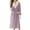 Purple, variant on Women Premium Bathrobe Shawl Collar Robe Color Block Pajama Flannels Loungewear Winter Thick Homewear Wool Fleece Night Gowns Open Front Nightshirt Soft Cardigan Nightdress Pocket PJs