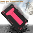 thumbnail image 5 of Dteck Shockproof Case For Samsung Galaxy Tab A 8.0 2019 Model SM-T290 T295, Heavy Duty Rugged Hybrid Case High Impact Full Body Kickstand Protective Cover (no built-in screen protector), Black + Rose, 5 of 5