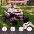 thumbnail image 4 of EastVita 2 Seats Ride on 200W Motors UTV,with Remote Control 23" Seats Width Electric Vehicle, EVA Wheels,Music,Head+Tail Light, 4 of 6
