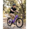 thumbnail image 7 of Cityone Plus Step-Thru Electric Bike for Adults, 26" EBike with 500W Motor, Max 28MPH, 48V 15Ah Battery 500W, Electric Bicycle with 7-Speed, Purple, 7 of 7