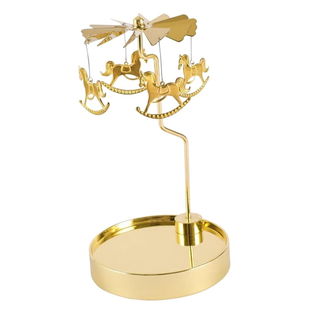 Candelabro giratorio dorado, bandeja, plato, candelabro para el hogar, centros de mesa 19cm