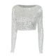 thumbnail image 1 of Top sexy de manga larga con lentejuelas - Corte ajustado, poliéster - Informal/Fiesta - S-XL, 1 of 4