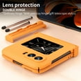 thumbnail image 3 of TECH CIRCLE Case Compatible with Motorola Moto Razr 2022, [Pen Holder] Silm Premium PU Leather Business Folding Hinge Protective Cover Case for Motorola Moto Razr 2022, Orange, 3 of 9