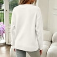 thumbnail image 5 of SGFCWSX Sweater for Girls Crew Neck Solid Color Drop Shoulder Long Sleeve Loose Casual Pullover for Kids White Size 9, 5 of 9