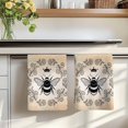 thumbnail image 7 of Vintage Bees Crowns Kitchen Towels Set of 2, Rustic Leaves Rings Brown Gradient Absorbent Dish Towels for Kitchen, Microfiber Hand Towel, Quick Drying Tea Towel for Cleaning Decorative Dishcloths, 7 of 7