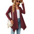 thumbnail image 4 of Fiaer Cardigan Sweaters For Women Trendy Long Sleeve Casual Loose Solid Open Front Cozy Knit Tops Red XL, 4 of 8