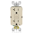thumbnail image 1 of Salida GFCI Leviton de 20 amperios, autocomprobación, resistente a manipulaciones, color almendra claro, 1 of 7