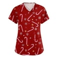 thumbnail image 2 of Hearthz Christmas Scrub Tops Woman Plus Size Stretch Scrub Top for Woman V Neck Short Sleeve Nurse Uniform with Pockets S-5xl, 2 of 5