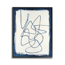 Stupell Industries Continuous Line Doodle Abstract Painting Black Framed Art Print Wall Art, 11 x 14