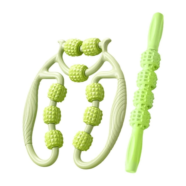 S SERENABLE 2 Pcs Rouleau de Massage Sculpture du Corps Outil de Massage des Jambes pour Cuisses Bras Mollet Vert