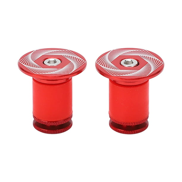 Tapón de manillar de bicicleta RISK, de aluminio, con bloqueo para manillar de montaña, color rojo