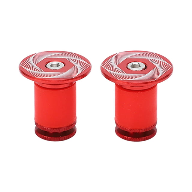RISK Bicycle Grip Handlebar End Cap Aluminium Lock MTB Mountain Handle Bar Grip End PlugRed