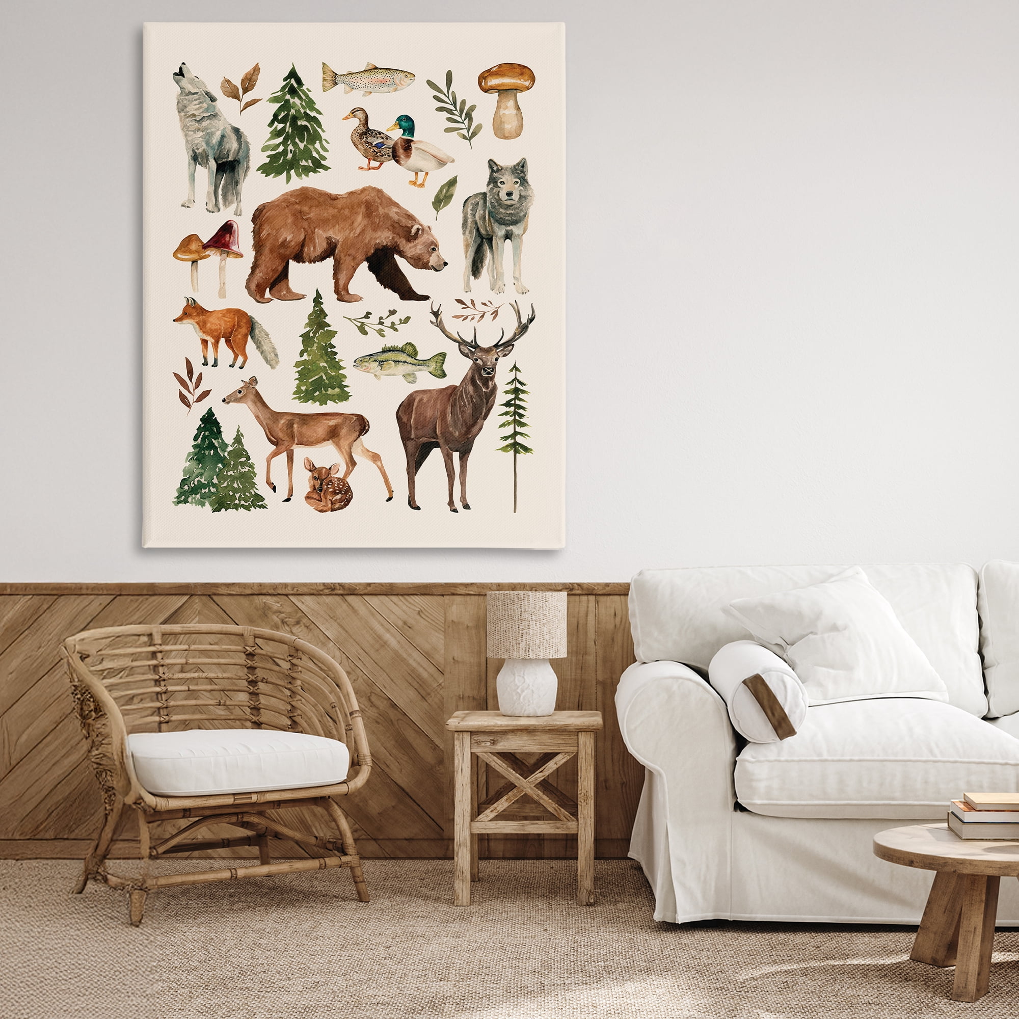 Stupell Industries The Wild Wood Animals Canvas Wall Art, design by Bethany Sandoval