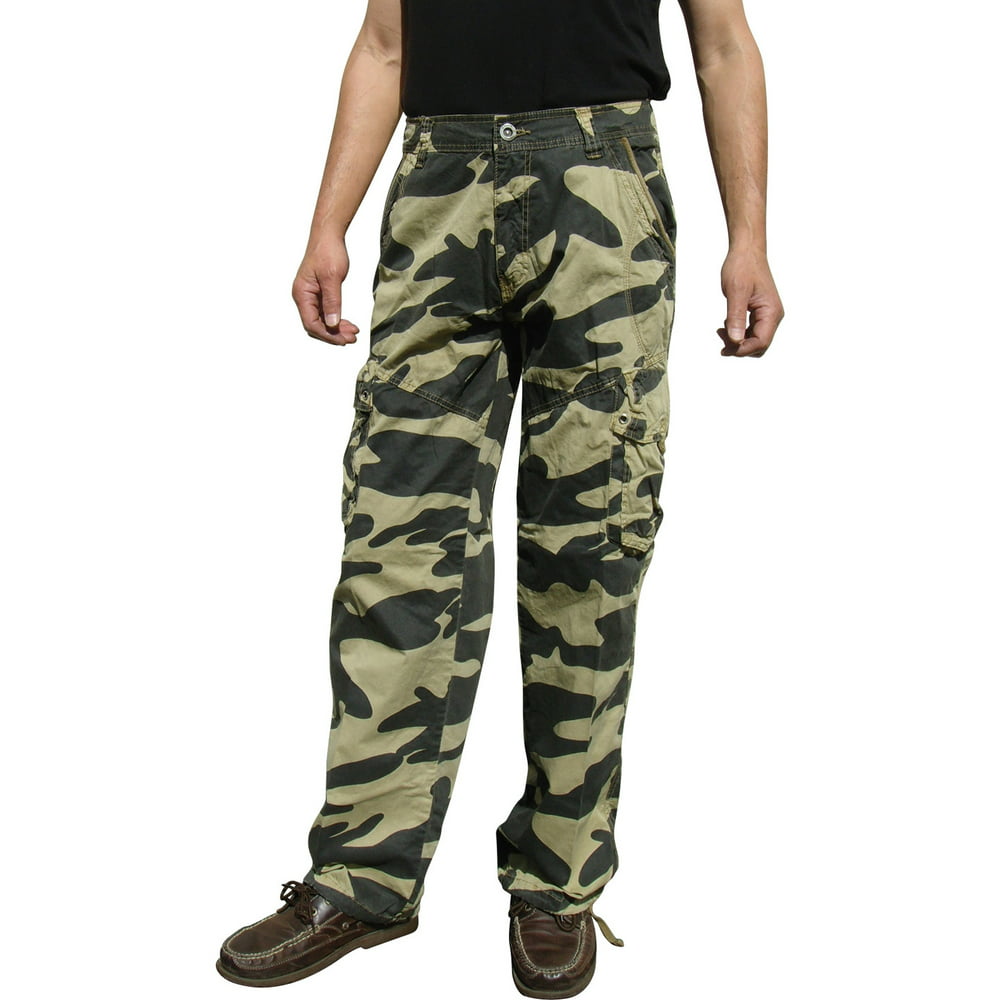 Mens Military-Style Camoflage Cargo Pants #27C1 32x32 Khaki - Walmart ...