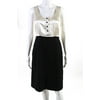 Pre-owned|Marc By Marc Jacobs Womens Side Zip Scoop Neck Satin Trim Dress Black White 4LL1