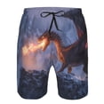 thumbnail image 3 of Fuzoiu Winter Fire Dragon Print Men's Beach Shorts,Men's Swim Trunks,Quick Dry Board Shorts with Pockets,Men's Bathing Suits for Surfing, Running, and Casual Wear-Large, 3 of 6
