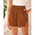 thumbnail image 3 of FreshPretty Shorts for Women Dressy Casual Summer Elastic Waist in The Back Pleated Wide Leg Tailored Work Trouser Shorts, 3 of 7