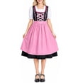 thumbnail image 2 of QIYAGBSA Oktoberfest Dresses for Women Dirndl Floral Embroidery Lace Up Soft Midi Short Sleeve Fall Festival Halloween Party Weekend Night Events, 2 of 8