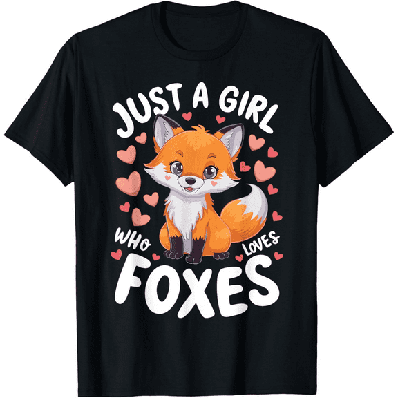 Women's Just a Girl Who Loves Foxes Cute Fox T-Shirt