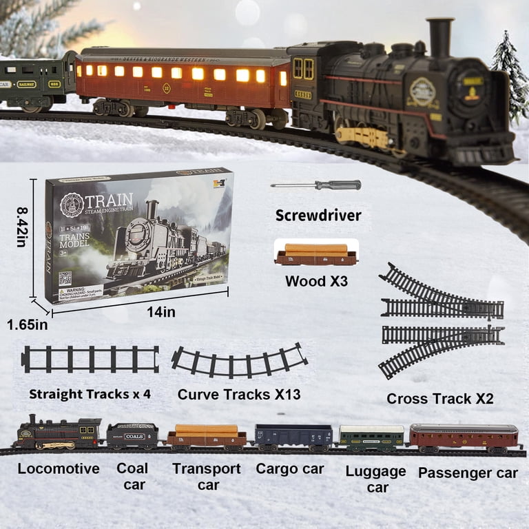 Lictin Electric Train Set with 5 Cars, 19 Track Pieces photo 6