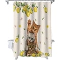 thumbnail image 5 of Summer Tropical Lemon Shower Curtain, Farm Lovely Cats Shower Curtain Set with Hooks, Spring Summer Waterproof Fabric Shower Curtains for Bathroom Decor, 72x72 Inch Bath Curtain, 5 of 6