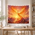 thumbnail image 5 of Flaming Phoenix Above a Winding Mountain River, Dramatic Fantasy Art for Mythical Bird Lovers, Renewal Decor, New Home Gift, Tapestry Wall Hanging for Bedroom and Living Room, 5 of 7