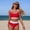 Red, variant on Sentmoon Womens Two Piece Swimsuit Curvy Bathing Suits for Women with Built in Bra Tummy Control Push Up Plus Size Spaghetti Strap Sports Bikini for Women Summer Beach Supplies