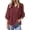 Jujube Red, variant on BTFBM 3/4 Length Sleeve Womens Tops Summer Blouses Eyelet Hollow Out Button Down Shirts Business Casual Outfits