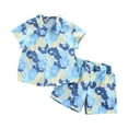 thumbnail image 4 of Kids Boys Short Sleeve Boys' Holiday Suit Floral Loose Short Sleeve Suit Casual Suit, 4 of 8