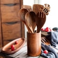 thumbnail image 3 of BYXAS Non-Toxic Wooden Spoons for Cooking– 7-Piece Kitchen Utensils Set, Glue-Free & One-Piece Cooking Utensils, Natural Wooden Utensil Set with Plant-Based Finish, Free of Forever Chemicals, 3 of 7
