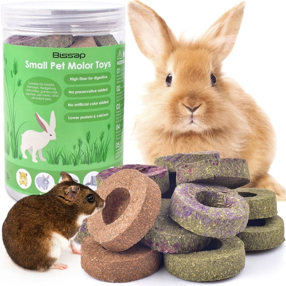 Tortas de heno Timothy para animales pequeños, 16 unidades, de Chew Toys Bissap Rabbit