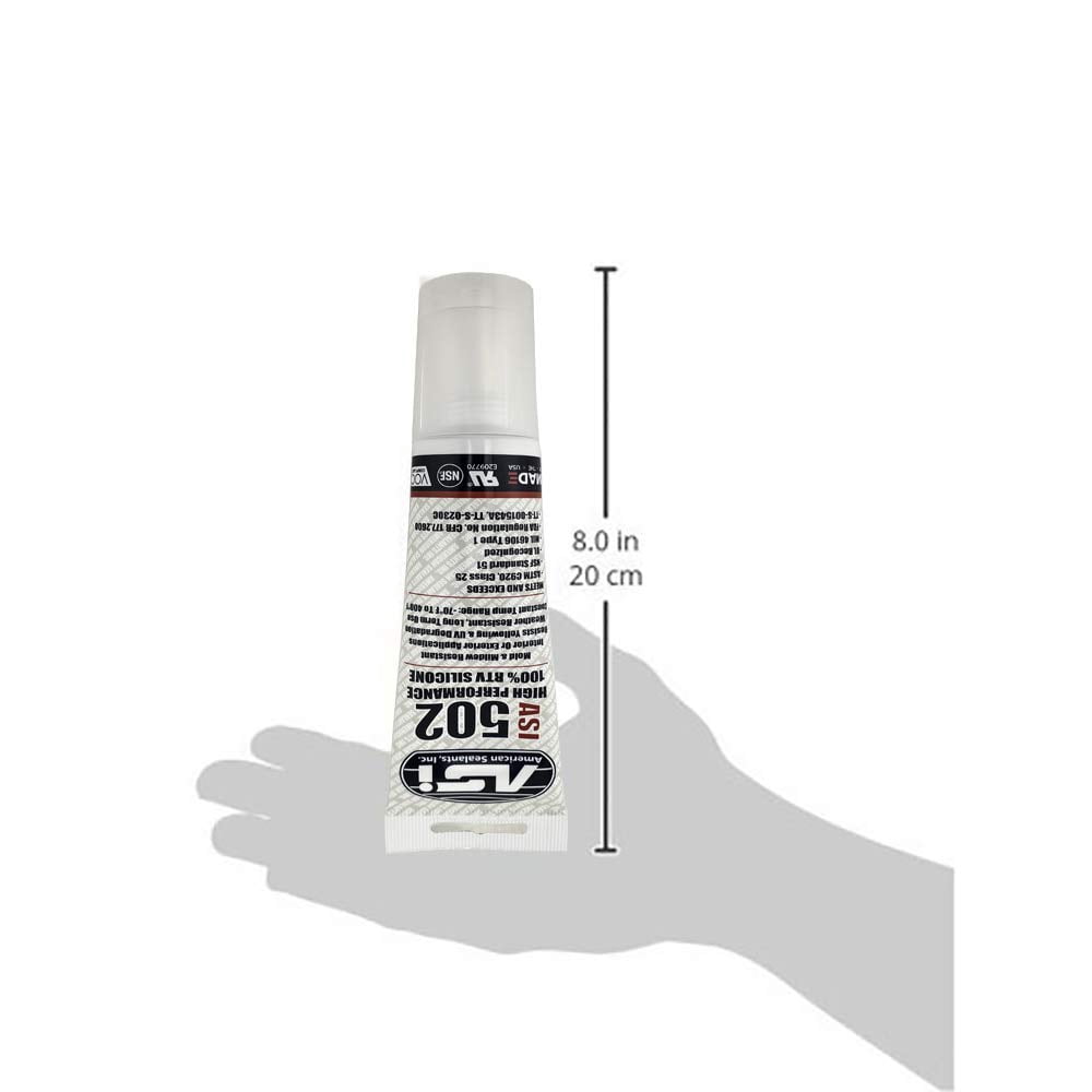 ASI Silicone Sealant 100% RTV - 2.8 oz Squeeze Tube -White-