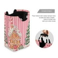 thumbnail image 3 of Yayeee Freestanding Laundry Hamper with Handle Collapsible Large Storage Basket for Clothes, Brown Gingerbread House, 3 of 7