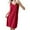 Red, variant on yunLCZ Womens Nightgowns Womens Cotton Sleeveless Nightgown Spaghetti Strap V Neck Full Slip Sleep Dress