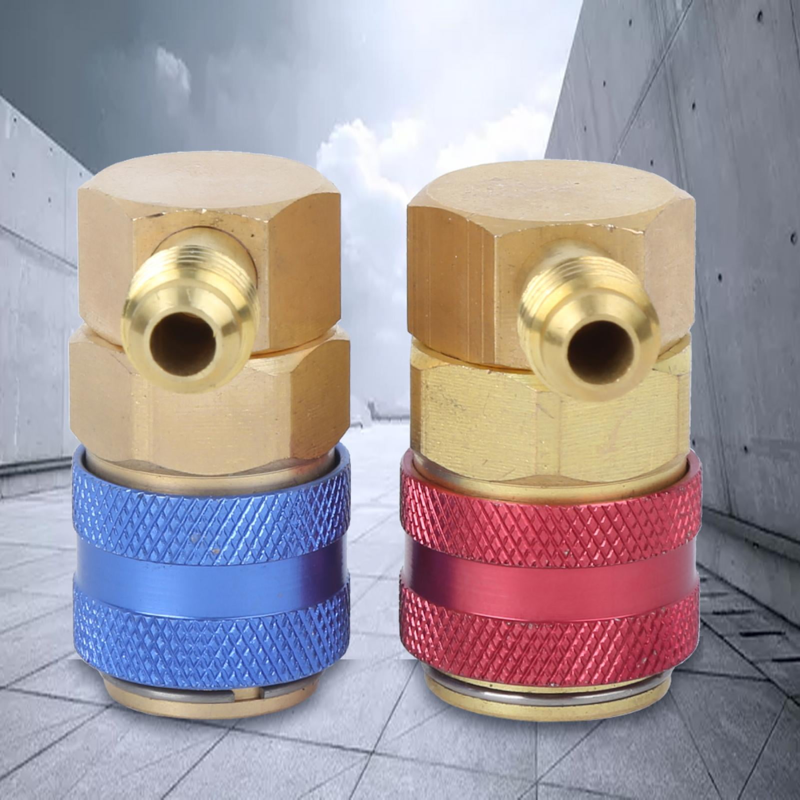 OTVIAP R134A Air Conditioning Quick Coupler 90 Degree Connector Adapter Accessories Not Adjustable,Air Conditioning Adapter