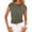 Army Green, variant on Womens Summer Tops Ribbed T Shirts Crew Neck Short Sleeve Stretchy Ruched Slim Fit Workout Going Out Top