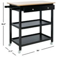 thumbnail image 3 of SAFAVIEH Cohyn 2 Drawer 2 Shelf Kitchen Cart, Natural/Matte Black (39 in. W x 17.7 in. D x 36.2 in. H), 3 of 14