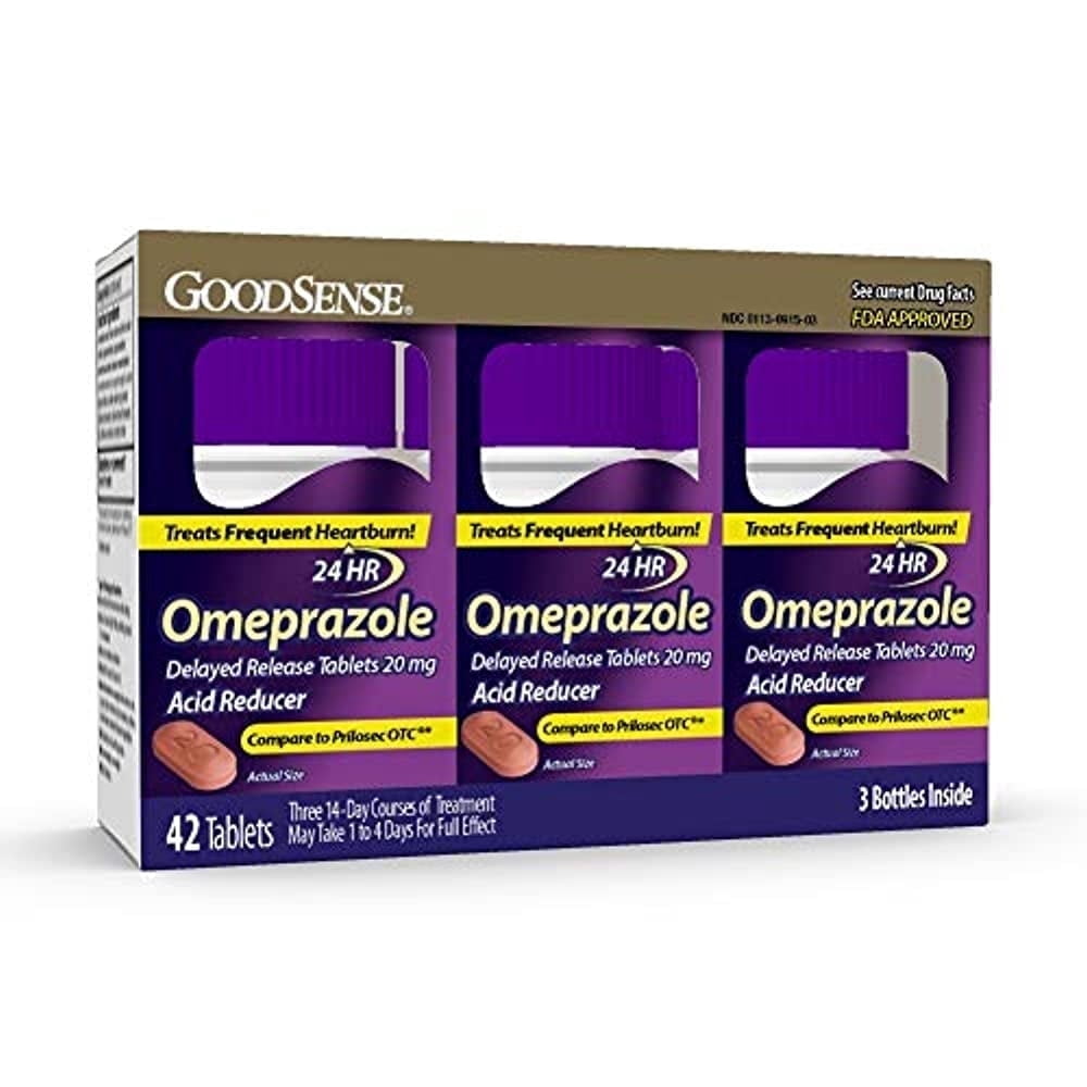 GoodSense Omeprazole Delayed Release Tablets 20mg Bottle 3/14 42 ct 24 hr