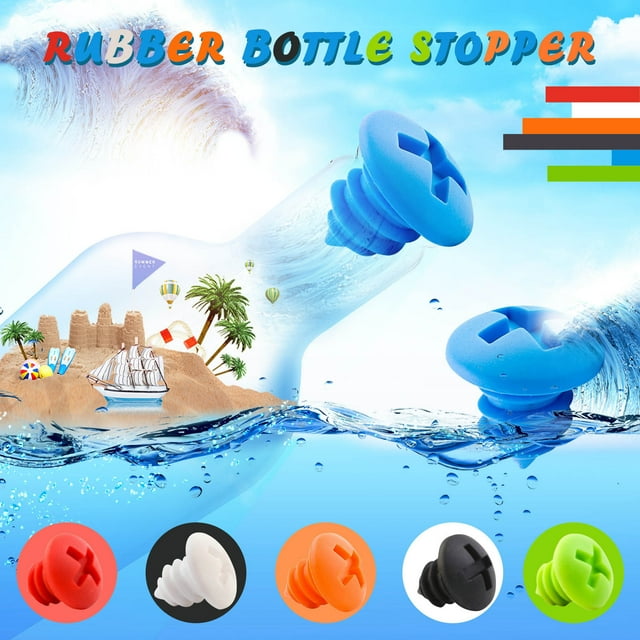 Xihbxyly Juego de Tapones para Botellas de Vino, Selladores Al Vacío de Silicona, Diseño Colorido y Duradero, Ajuste Universal para La Mayoría de Las Botellas, Ideal para Uso Doméstico o En Fiestas,