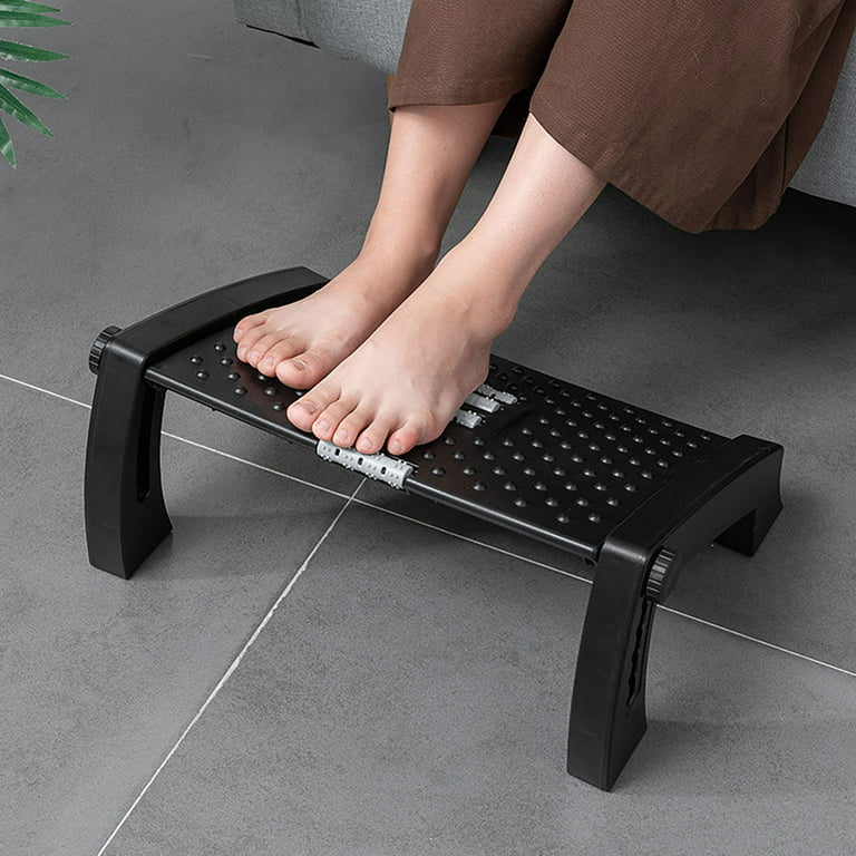 AM108 Wood Foot Rest for Under Desk at Work, Angle Free Adjustable Footrest  with Massage Rollers, Desk Foot Rest Ergonomic for Home Office